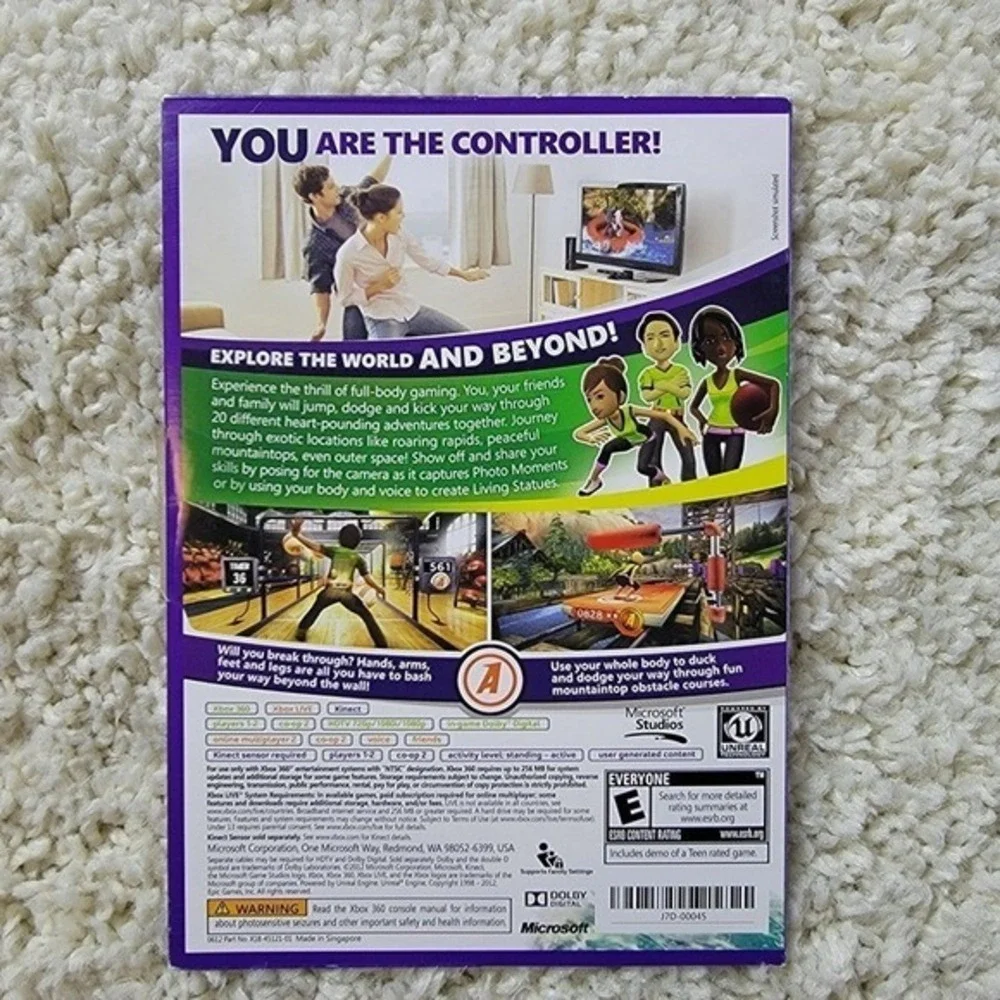 Microsoft Xbox 360 Kinect‎ Sensor Bar Model 1473 Black w/ Kinect Adventures